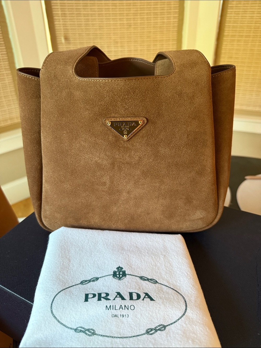 Brown Suede Tote Bag - Picture 8 of 10